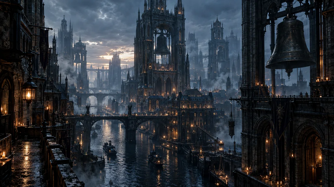 Artwork depicting: The bells above Grauwall