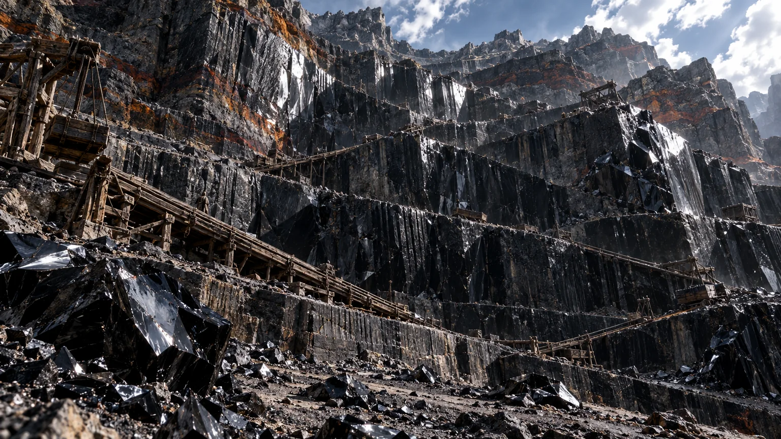 A proposed place of stone extraction and volcanic industry.