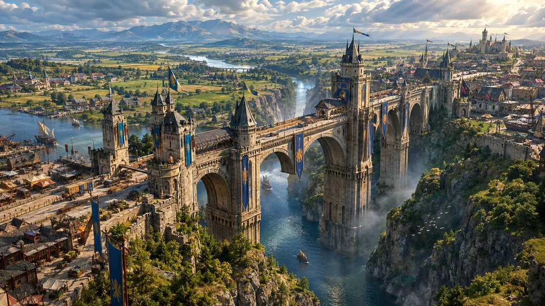Illustration zum Ort: Eine Brücke zwischen zwei Kronen