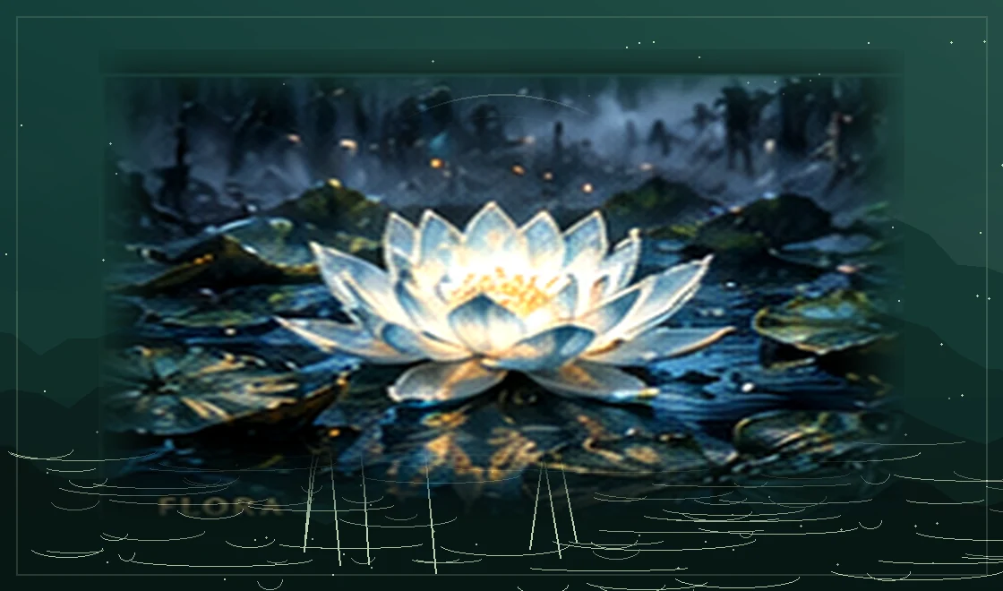 Nachtlotus — redaktionelle Archivillustration